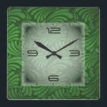 Reloj Cuadrado Verde Art Deco<br><div class="desc">Gran diseño de reloj. Te encantará como a otros. Tenga la libertad de usar este diseño para otro producto que desee o para el personalizar y agregue su texto. Sígueme por más. Gracias. Que tengas un buen día.</div>