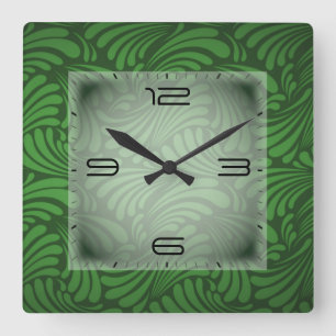 Reloj Cuadrado Verde Art Deco