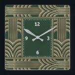 Reloj Cuadrado Verde Art Deco<br><div class="desc">Gran diseño de reloj. Te encantará como a otros. Tenga la libertad de usar este diseño para otro producto que desee o para el personalizar y agregue su texto. Sígueme por más. Gracias. Que tengas un buen día.</div>