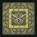 Reloj Cuadrado Verde Art Deco<br><div class="desc">Gran diseño de reloj. Te encantará como a otros. Tenga la libertad de usar este diseño para otro producto que desee o para el personalizar y agregue su texto. Sígueme por más. Gracias. Que tengas un buen día.</div>