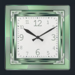 Reloj Cuadrado Verde Art Deco<br><div class="desc">Gran diseño. Te encantará como a otros. Puede usar este diseño para otro producto o agregar su texto. Sígueme por más. Gracias. Que tengas un buen día.</div>