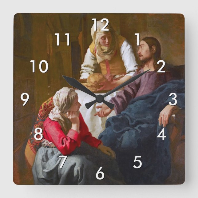Reloj Cuadrado Vermeer - Cristo en la Casa de Martha y María (Anverso)