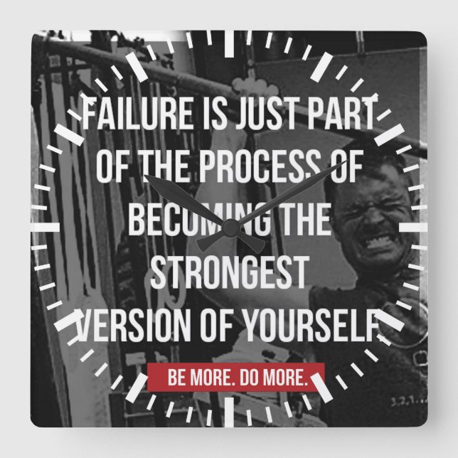 Reloj Cuadrado Versión Más Fuerte De Tu Propio Motivación De Tall (Anverso)