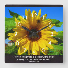 Reloj Cuadrado Verso de girasol
