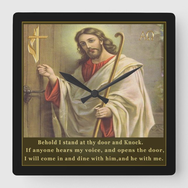 Reloj Cuadrado Verso de la Biblia (Anverso)