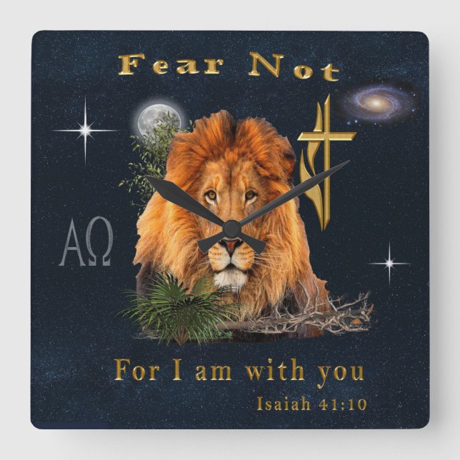 Reloj Cuadrado Verso de la Biblia (Anverso)