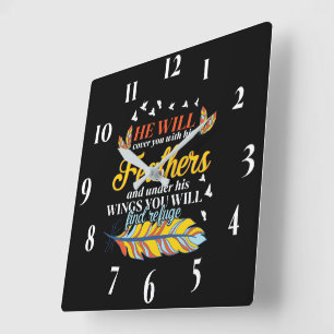 Reloj Cuadrado Verso de la Biblia Cristiana inspiradora