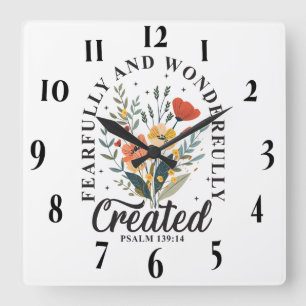 Reloj Cuadrado Verso de la Biblia Cristiana inspiradora