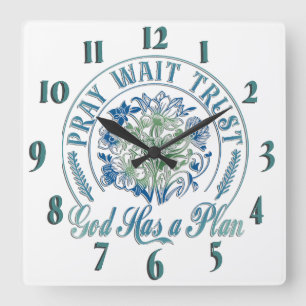 Reloj Cuadrado Verso de la Biblia Cristiana inspiradora
