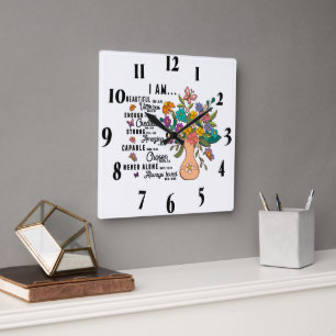 Reloj Cuadrado Verso de la Biblia Cristiana inspiradora
