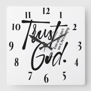 Reloj Cuadrado Verso de la Biblia Cristiana inspiradora