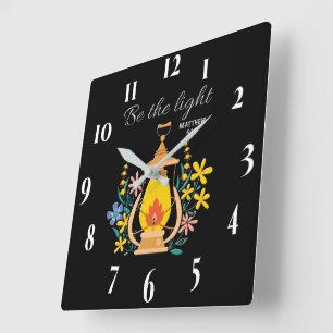 Reloj Cuadrado Verso de la Biblia Cristiana inspiradora