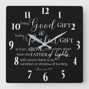 Reloj Cuadrado Verso de la Biblia Cristiana inspiradora