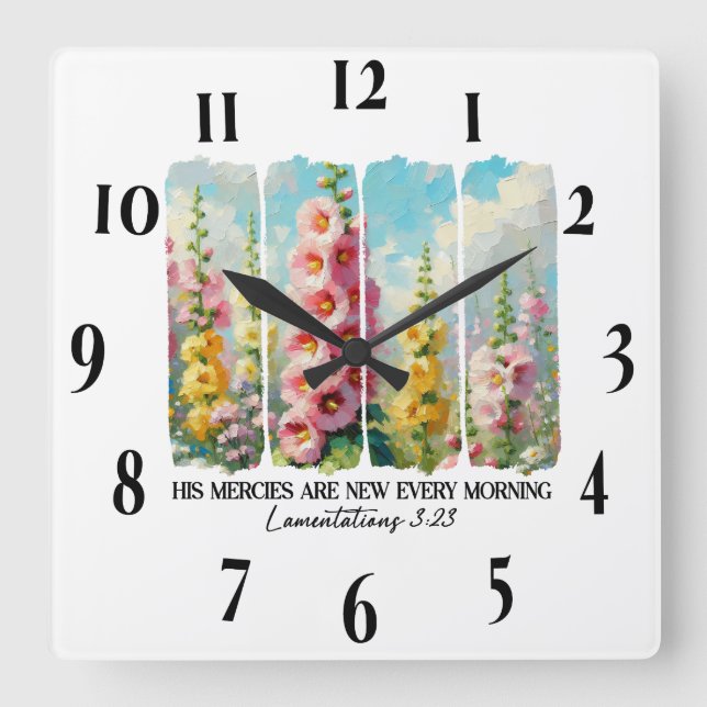 Reloj Cuadrado Verso de la Biblia Cristiana inspiradora (Anverso)