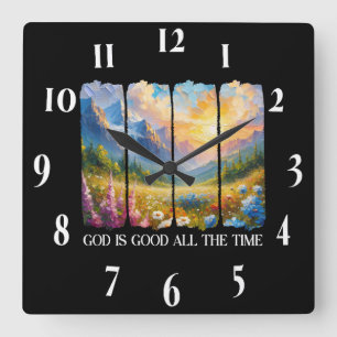 Reloj Cuadrado Verso de la Biblia Cristiana inspiradora