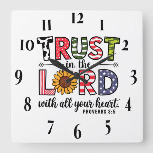 Reloj Cuadrado Verso de la Biblia Cristiana inspiradora