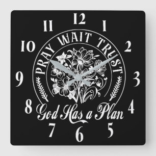 Reloj Cuadrado Verso de la Biblia Cristiana inspiradora