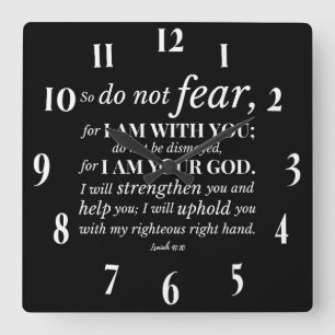 Reloj Cuadrado Verso de la Biblia Cristiana inspiradora