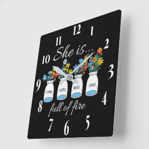 Reloj Cuadrado Verso de la Biblia Cristiana inspiradora