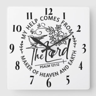 Reloj Cuadrado Verso de la Biblia Cristiana inspiradora