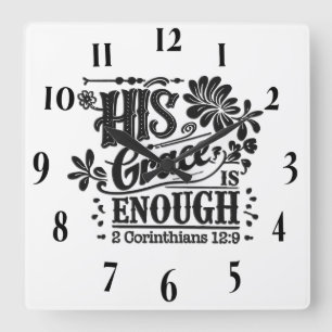 Reloj Cuadrado Verso de la Biblia Cristiana inspiradora