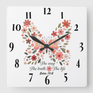 Reloj Cuadrado Verso de la Biblia Cristiana inspiradora
