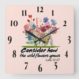 Reloj Cuadrado Verso de la Biblia Cristiana inspiradora