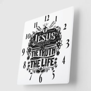 Reloj Cuadrado Verso de la Biblia Cristiana inspiradora