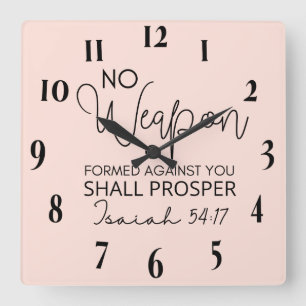 Reloj Cuadrado Verso de la Biblia Cristiana inspiradora
