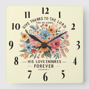 Reloj Cuadrado Verso de la Biblia Cristiana inspiradora