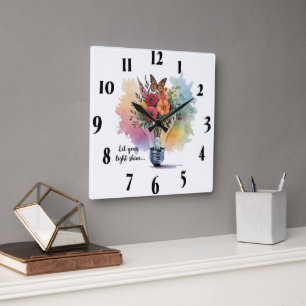 Reloj Cuadrado Verso/Escritura de la Biblia Cristiana inspiradora