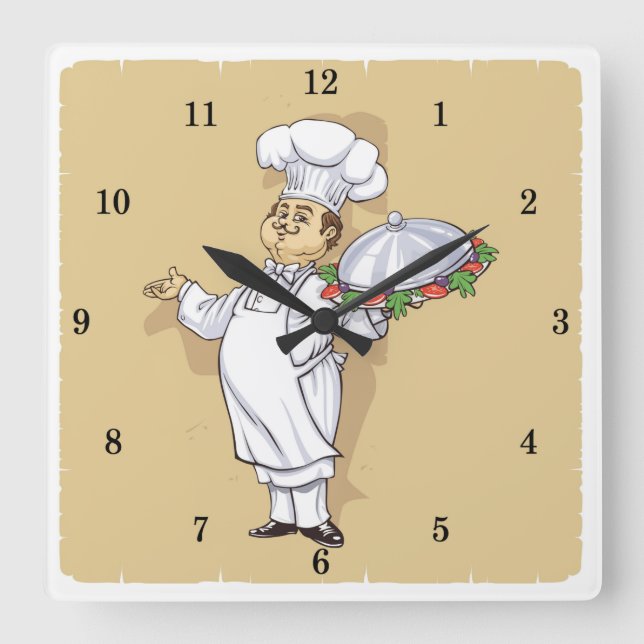 Reloj Cuadrado Very Cool Chef Wall Clock (Anverso)