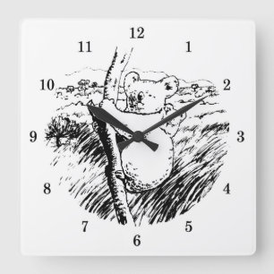 Reloj Cuadrado Very Cool Koala Bear Wall Clock