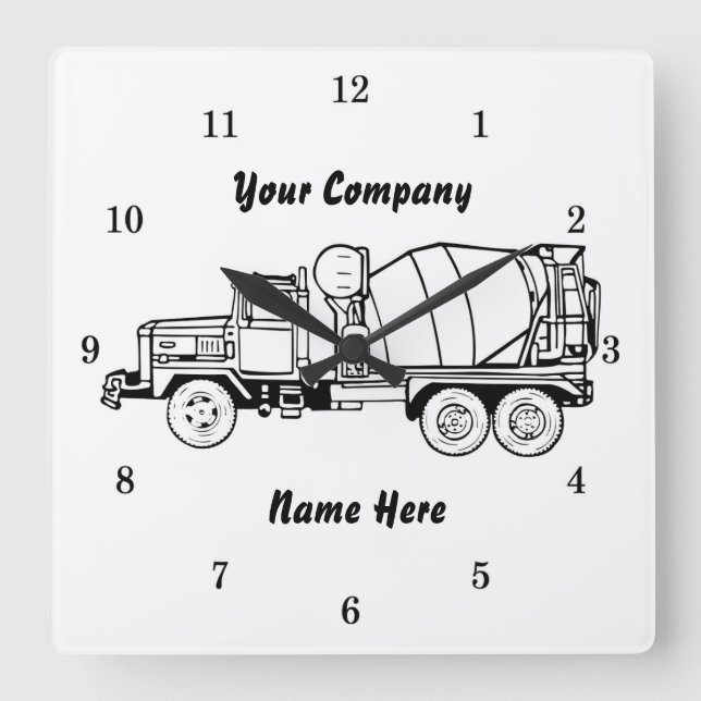 Reloj Cuadrado Very Cool YOU DESIGN Cement Company Wall Clock (Anverso)