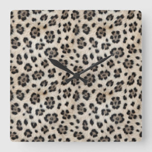 Reloj Cuadrado Vete salvaje Leopardo de las Nieves Calidez Aspect