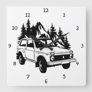 Reloj Cuadrado Viaje de aventura divertida