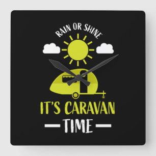 Reloj Cuadrado viaje de campamento de caravana feliz