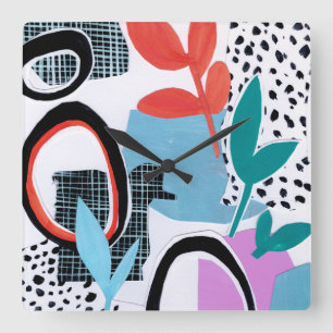 Reloj Cuadrado Viaje de campo abstracto