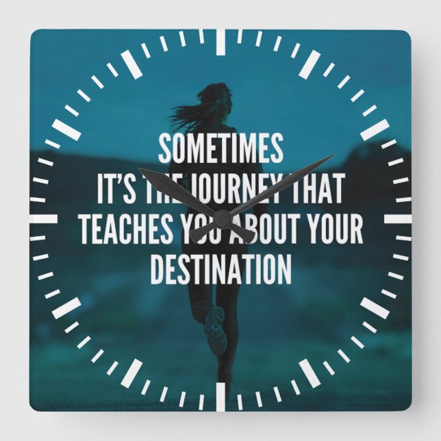 Reloj Cuadrado Viaje de fitness - Motivación del entrenamiento fe (Anverso)