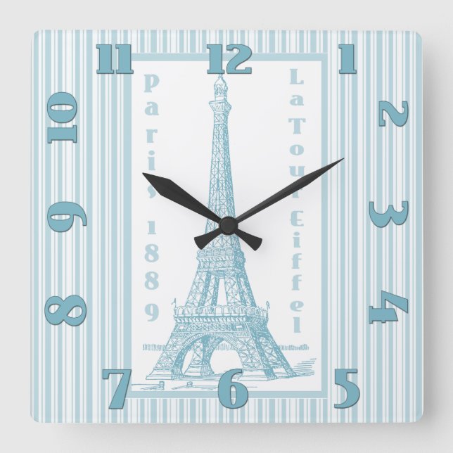 Reloj Cuadrado Viaje Eiffel 1889 del La (Anverso)
