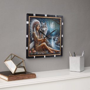 Reloj Cuadrado Viaje nativo: Corazón forestal de senderos ocultos