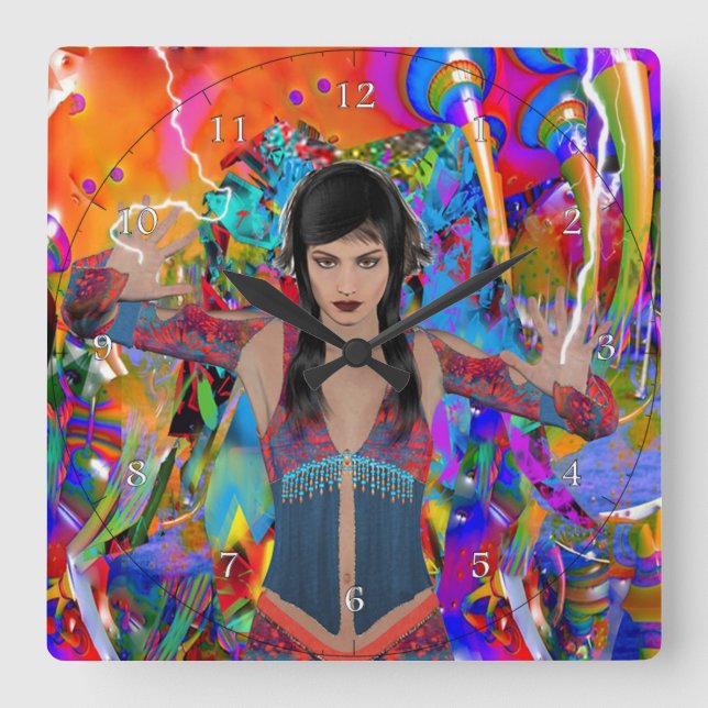 Reloj Cuadrado Viajero eléctrico (Anverso)