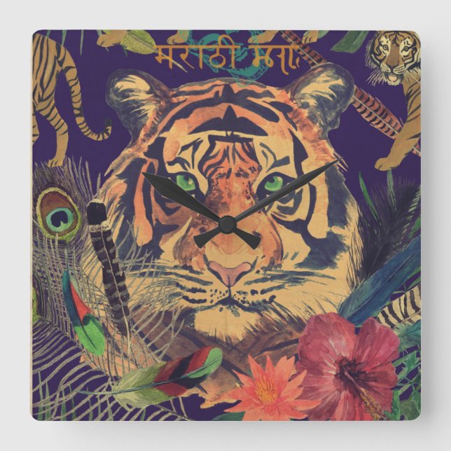 Reloj Cuadrado Viajes de la India (Anverso)