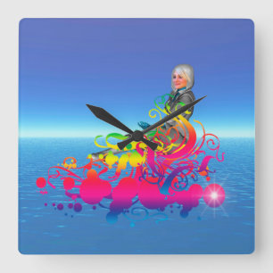 Reloj Cuadrado Viajes de la nueva edad