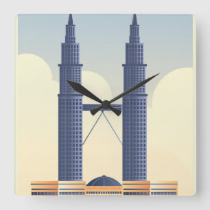 Reloj Cuadrado Viajes de Malasia