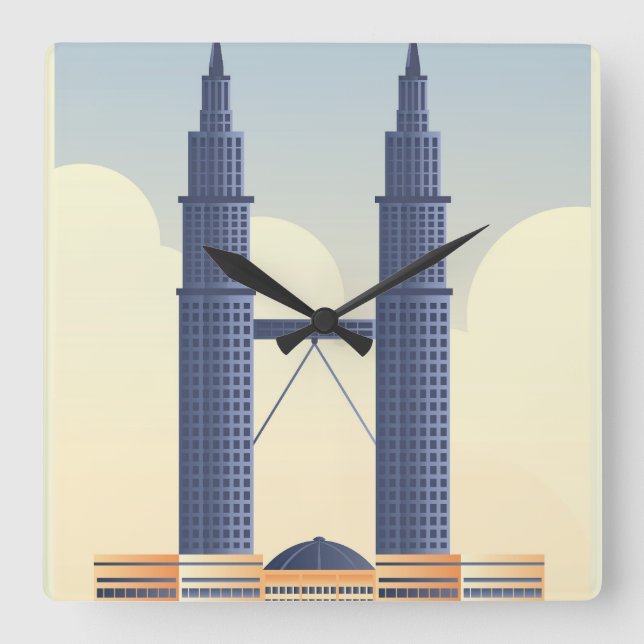 Reloj Cuadrado Viajes de Malasia (Anverso)
