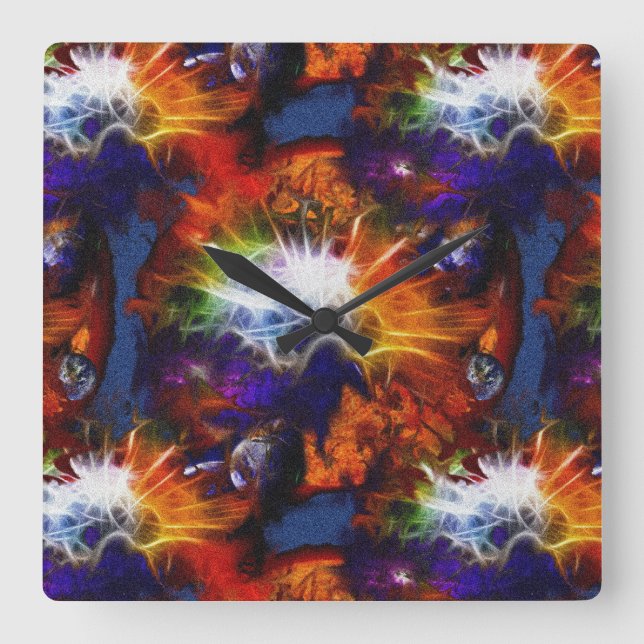 Reloj Cuadrado Viajes espaciales (Anverso)