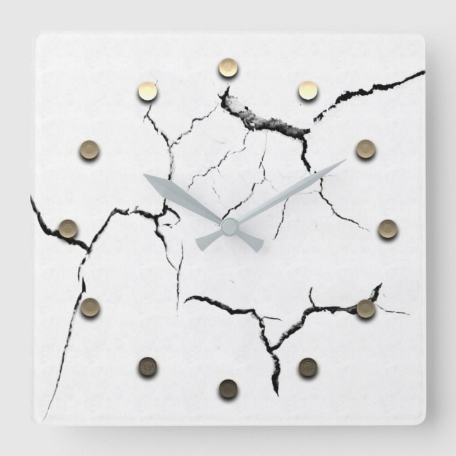 Reloj Cuadrado Vibe de temporada de vacaciones de oro (Anverso)