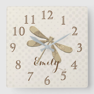 Reloj Cuadrado Vibe de temporada de vacaciones de oro