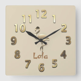 Reloj Cuadrado Vibe de vacaciones de oro